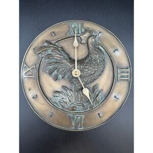 Hen-Feathers Chanticleer Wall Clock, Copper